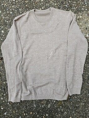 Paka Men's Lightweight Crewneck Sweater in Beige Size M